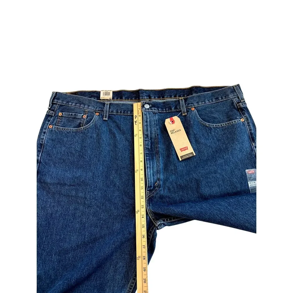 Levis 550 Jeans Mens Size 50x30 Blue Relaxed Fit Tapered Leg 100% Cotton Casual